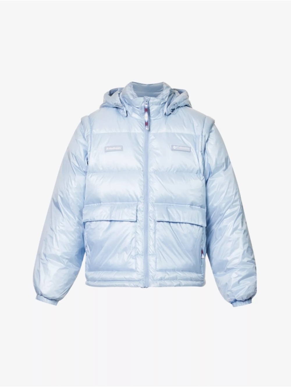 Light Blue Puffer Jacket with Hood - Kids